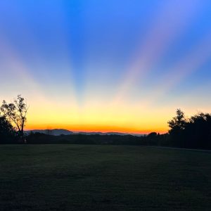 tramonto nelle colline toscane