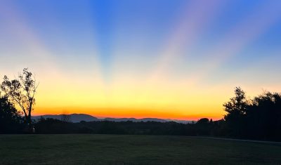 tramonto nelle colline toscane